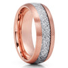 Rose Gold Tungsten Wedding Band - Meteorite Wedding Band -Meteorite Ring - Clean Casting Jewelry