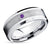 Amethyst Wedding Band - Tungsten Wedding  Band - Tungsten Carbide Ring - Engagement Ring