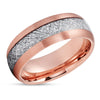 Rose Gold Tungsten Wedding Band - Meteorite Wedding Band -Meteorite Ring