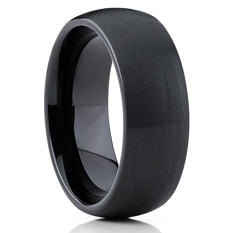 Zirconium Wedding Band - Black Zirconium Band - Black Wedding Band - Black Ring