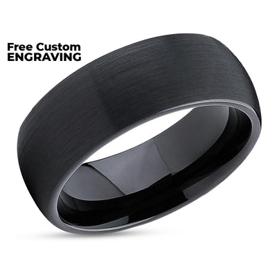 Zirconium Wedding Band - Black Zirconium Band - Black Wedding Band - Black Ring