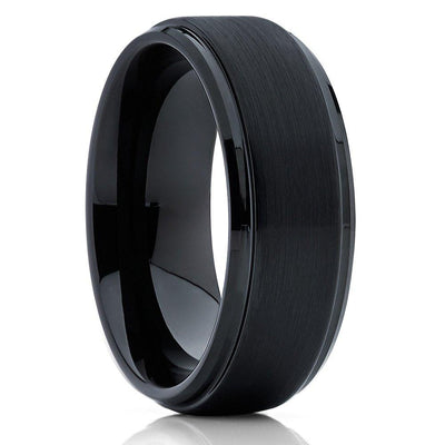 Black Zirconium Ring - Zirconium Wedding Ring - Black Wedding Band - Zirconium