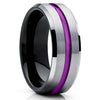 Purple Tungsten Wedding Band - Purple Wedding Band - Black Tungsten Ring - Clean Casting Jewelry