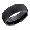 Black Tungsten Wedding Band - Black Tungsten Wedding Ring - Dome - Black Wedding Ring