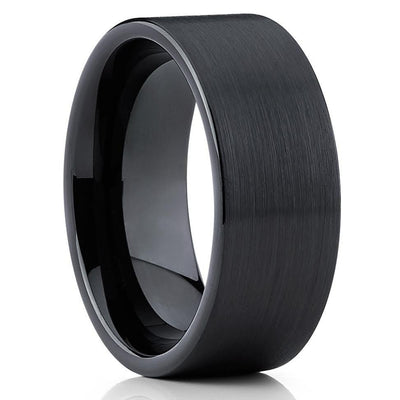 Black Wedding Band - Zirconium Wedding Ring - Black Zirconium Band - Ring - Black Ring