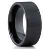 Black Tungsten Wedding Band - Pipe Cut - Black Tungsten Ring - Men's - Clean Casting Jewelry
