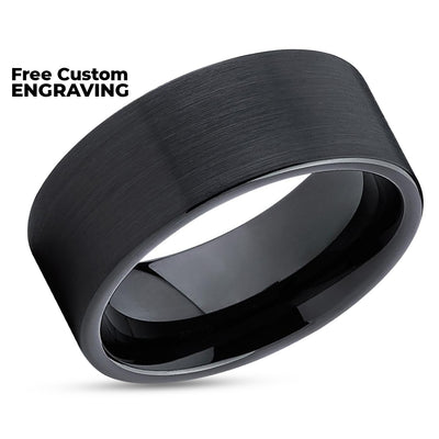 Black Tungsten Wedding Band - Black Wedding Ring - Black Tungsten Ring - Comfort Fit