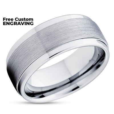 Man's Wedding Ring - Tungsten Wedding Ring - Silver Tungsten Ring - Tungsten Carbide