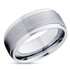 Man's Wedding Ring - Tungsten Wedding Ring - Silver Tungsten Ring - Tungsten Carbide