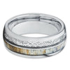 Deer Antler Ring - Meteorite Ring - Deer Antler Wedding Band - 8mm - Clean Casting Jewelry