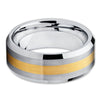 Cobalt Wedding Band - 14k Yellow Gold - Cobalt Wedding Ring - Men's Band - Clean Casting Jewelry