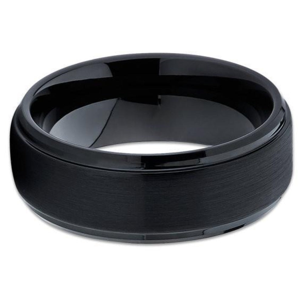 Black Wedding Ring - Black Tungsten Ring - Tungsten Wedding Band - Black Ring