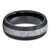 Black Tungsten Ring - Meteorite Wedding Band - Meteorite Ring - Black Ring - Clean Casting Jewelry